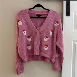 Forever 21 Pink Santa Cardigan